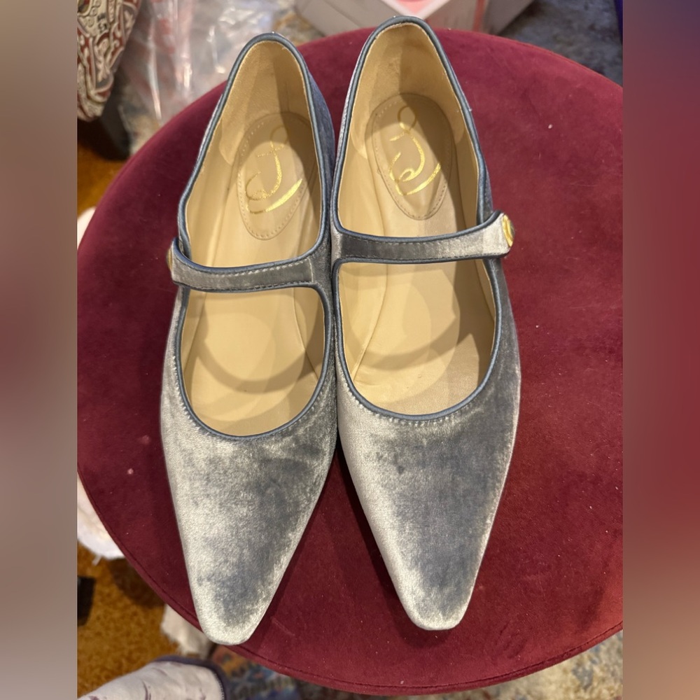 Velvet Mary Jane Flats